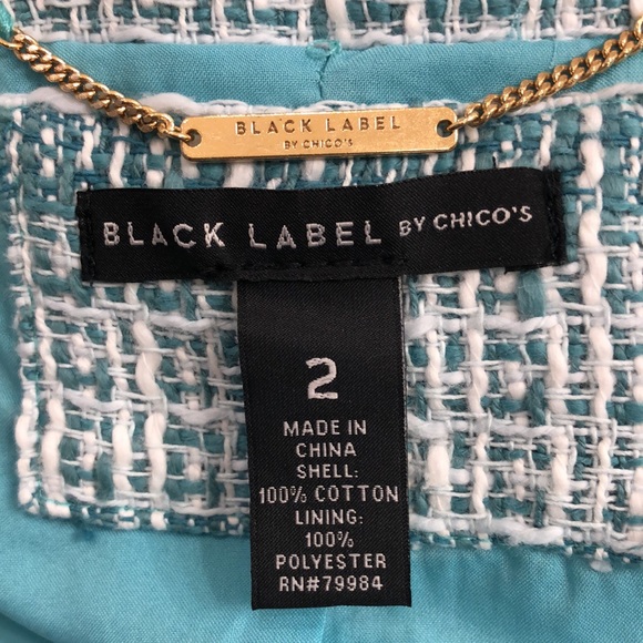 Embellished Chico’s Size 2-US 12/14 Tweed Jacket - Picture 6 of 7